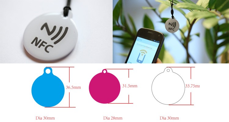 NFC Shaped Epoxy Tag Size