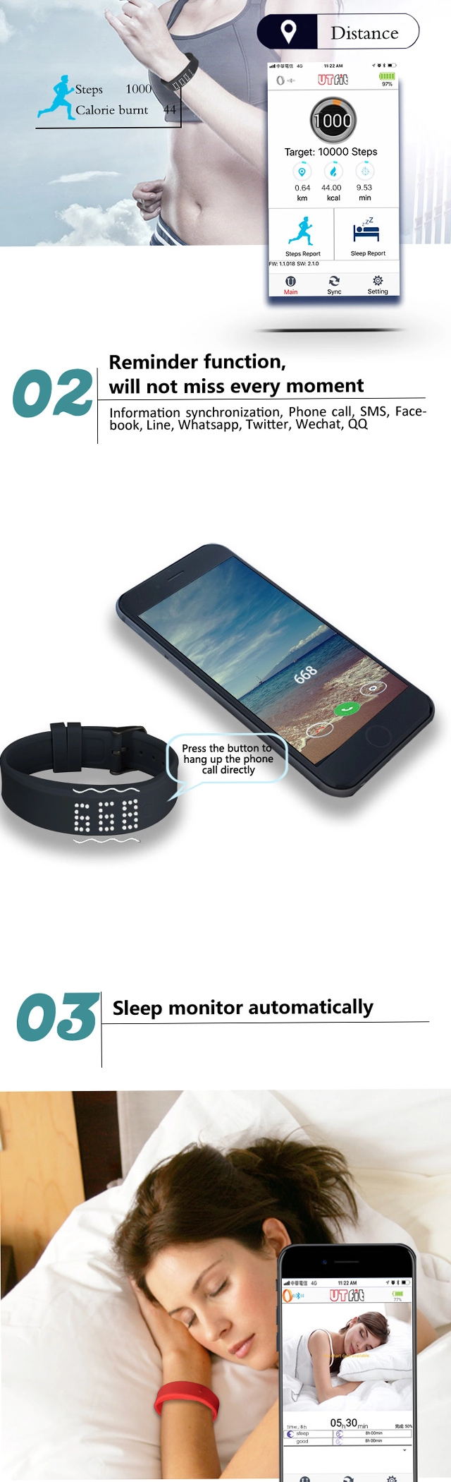 Silicone RFID Sport Wristband Function