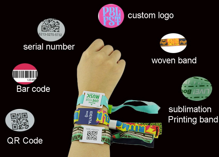 Woven Wristband With Plastic Tag Woven Wristband With Plastic Tag
