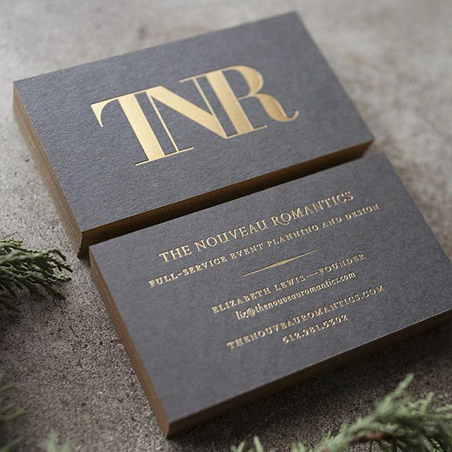 gold foil business cards