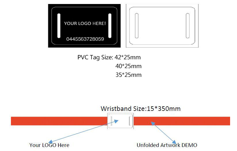 Custom woven fabric rfid event wristbands for events