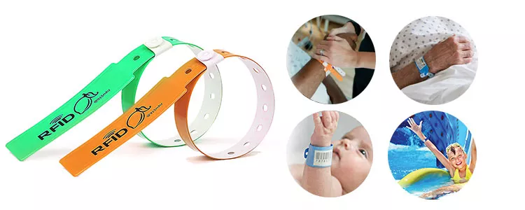 Disposable 13.56Mhz RFID PVC Wristband For Hospital 