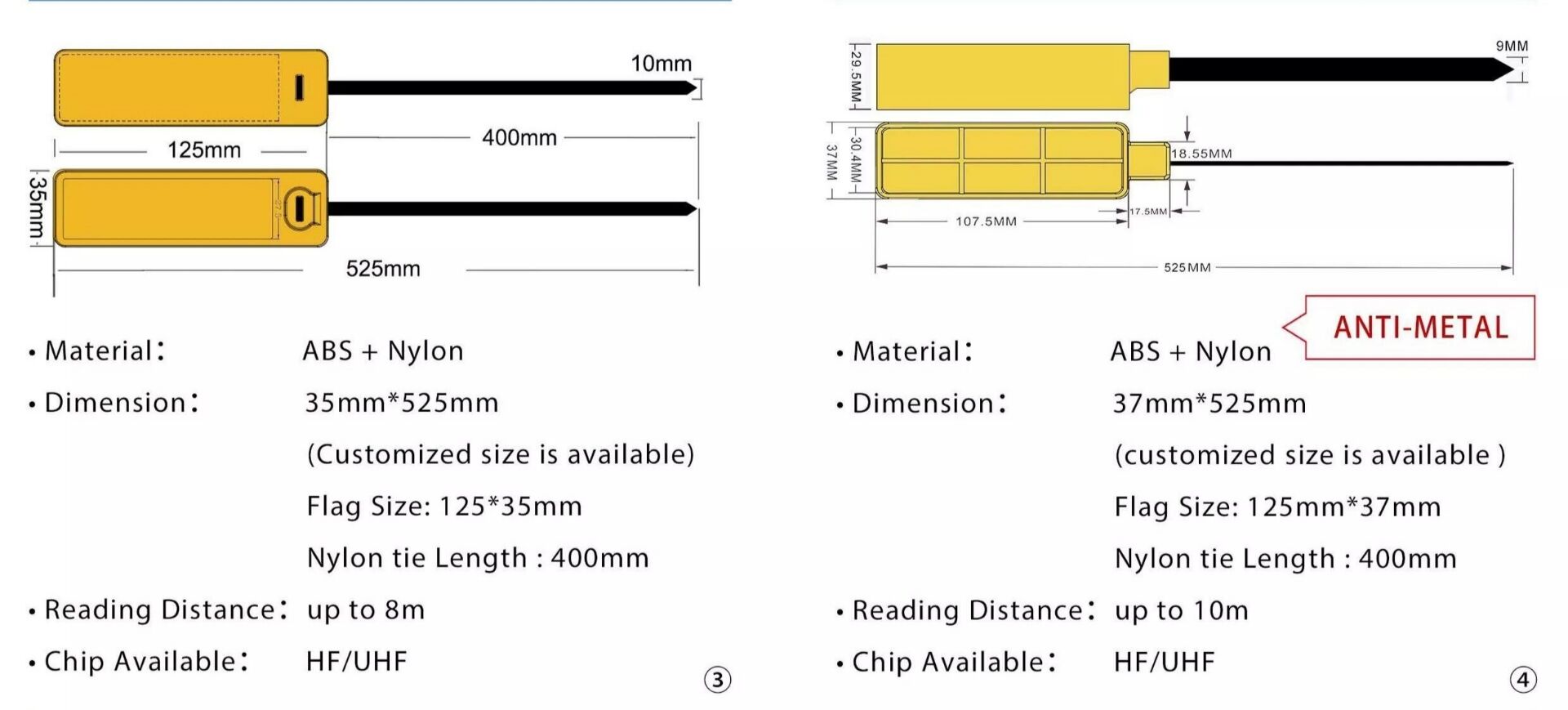 Uhf Rfid Cable Tie Tag 