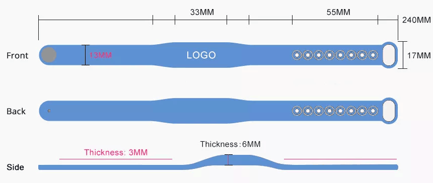 Custom Waterproof 125khz Rfid Silicone Wristband