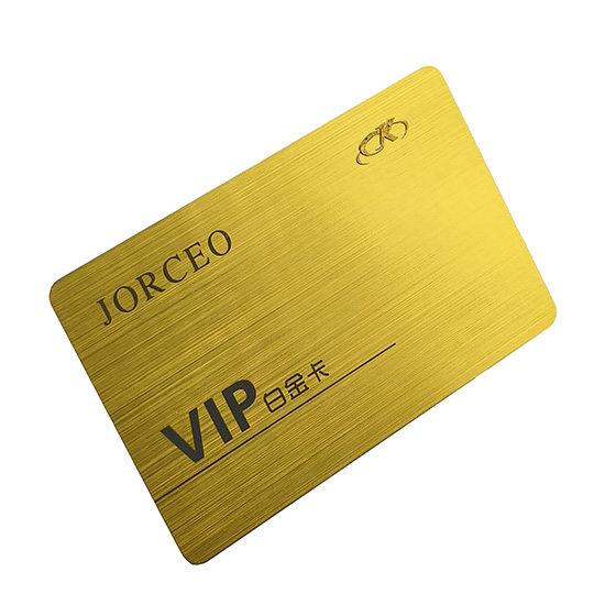RFID Brushed Stainless Steel Gold Card