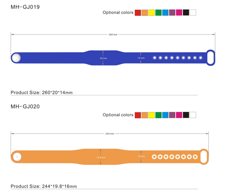 rfid bracelet specifications