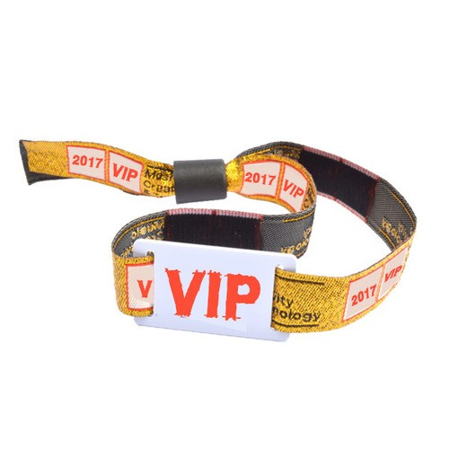 RFID PVC Card Woven Wristband For Music Festival Activity