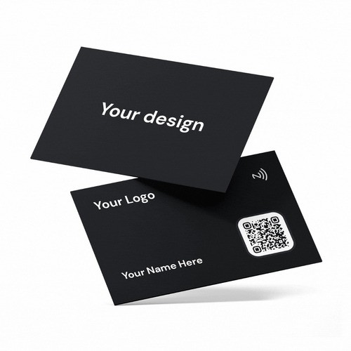 Custom Printable Social Media Rfid Business Pvc Matte Black NFC Card