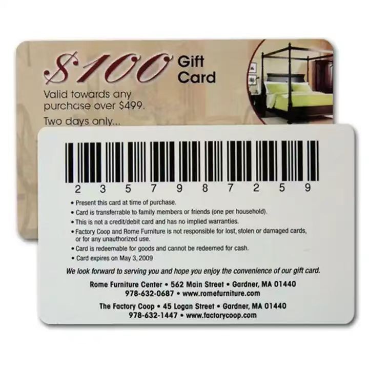 Plastic Magnetic Stripe Club Loyalty Card Barcode Glossy Matte Sports Logo Printing