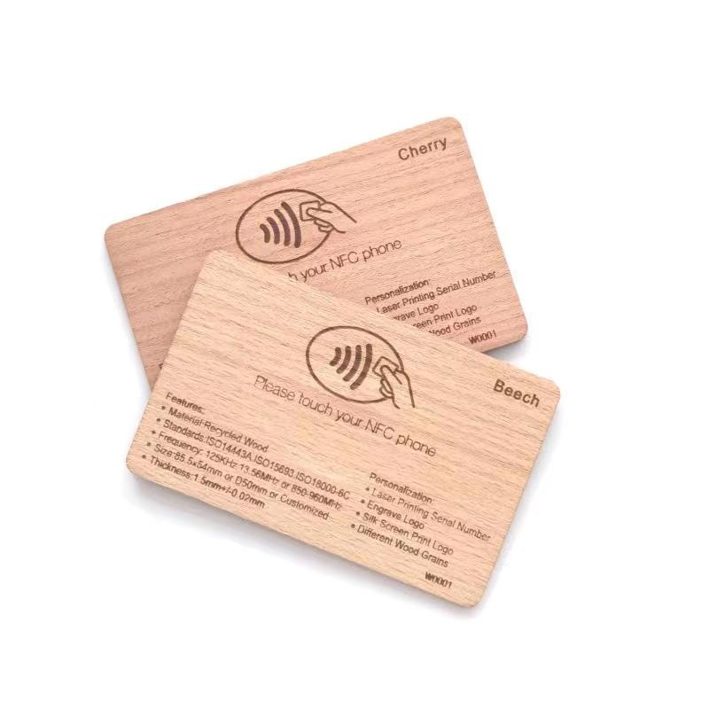 Custom logo eco friendly RFID Wood  Access control Hotel Key Card