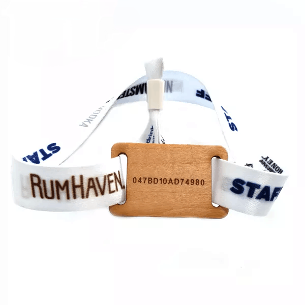 Eco-friendly Recycled Wood RFID Fabric Wristband