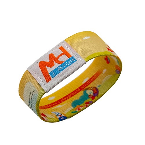 Personalized Event RFID Woven Bracelet For Amusement Park NFC Elastic Fabric Wristbands