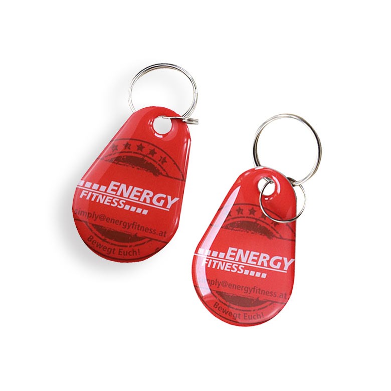 Factory supply hang keychain chip rfid/nfc clear proximity card tag 125 mhz epoxy rfid keyfob