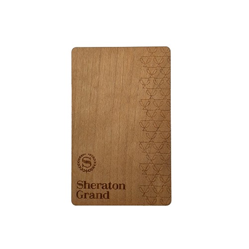 Custom logo eco friendly RFID Wood  Access control Hotel Key use