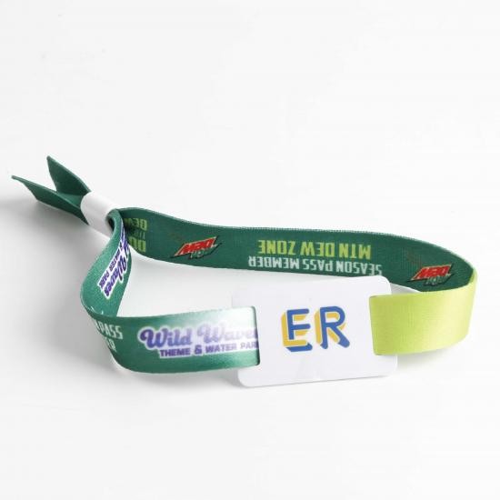 Soft Smart RFID Fabric Nylon Polyester Wristband Bracelet For Water Park