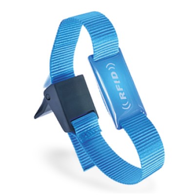 Rfid Festival Woven Wristband With Epoxy Tag