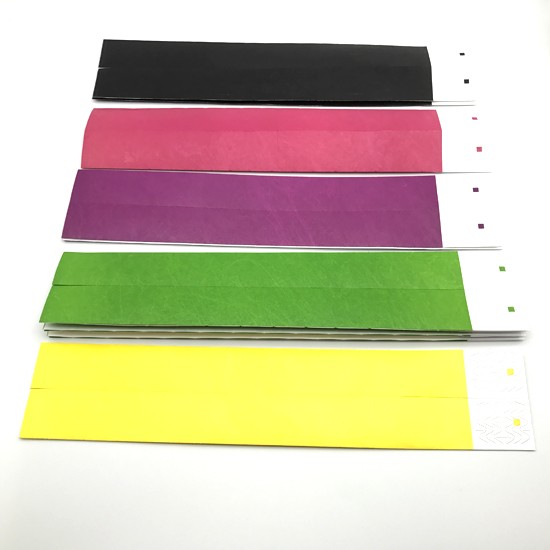Colorful Disposable Tyvek RFID Wristband For Advertising