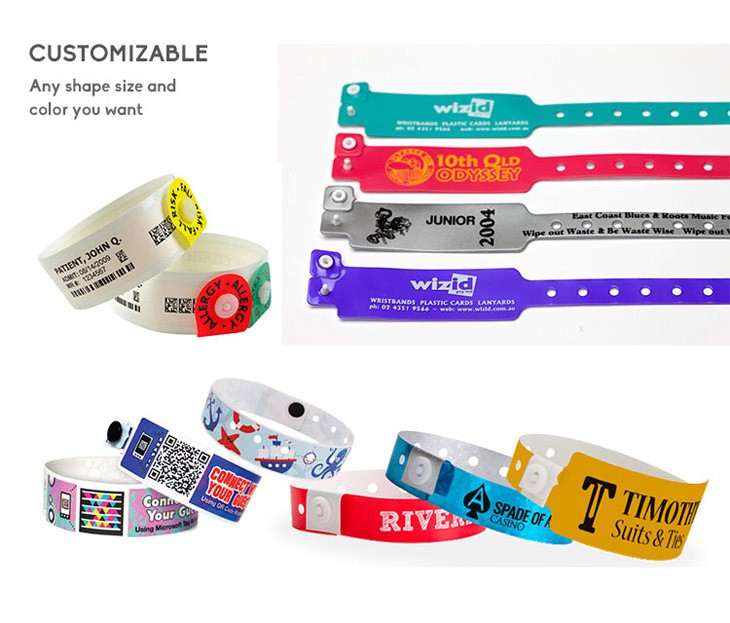 Silkscreen Printing UHF RFID PVC Wristband