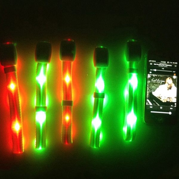 RFID LED Nylon Bracelet With 15 Color Changing And Long Range Control