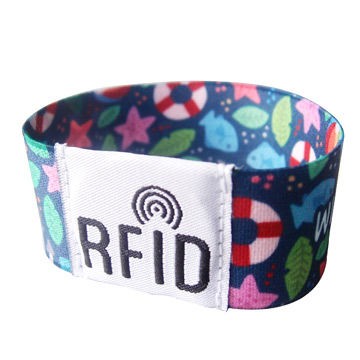 Elastic Fabric Reusable NFC Wristbands Stretch Woven Bracelet