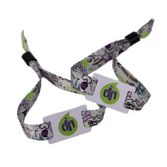 125Khz RFID Woven Fabric Wristband for Festival