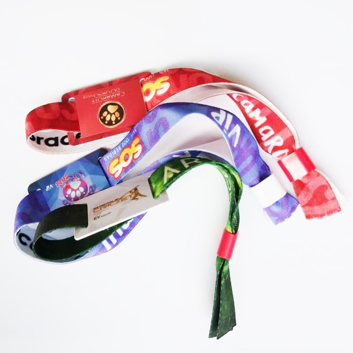 Custom Printing 13.56MHz Woven Fabric RFID Wristband NFC for Event Festival Tickets