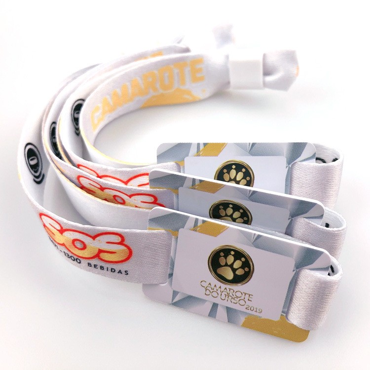 Soft Smart RFID Fabric Nylon Polyester Wristband Bracelet For Water Park