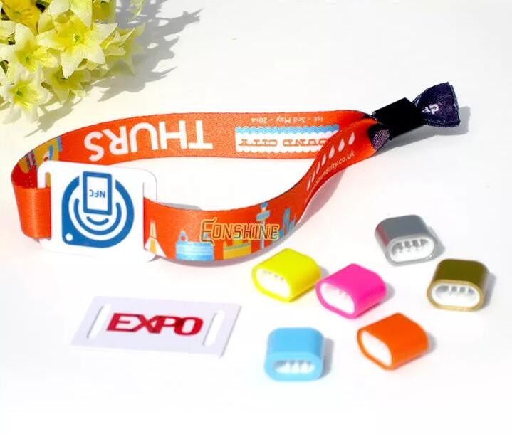 RFID Polyester Wristband Bracelet For Even Ticket