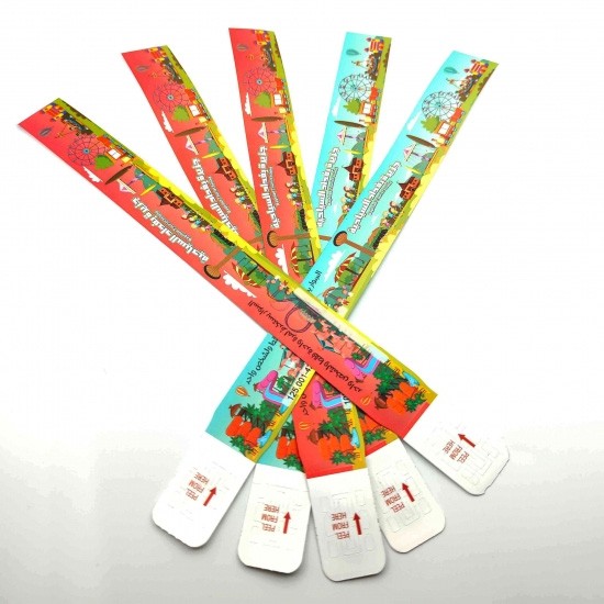 Disposable amusement park access entrance ticket water proof PP paper bracelet events wristband