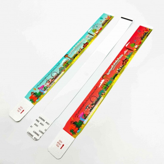 Disposable amusement park access entrance ticket water proof PP paper bracelet events wristband