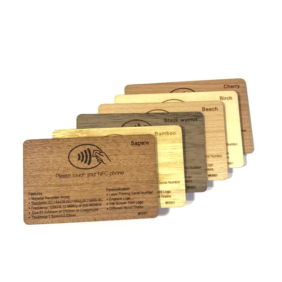RFID Wooden Business Hotel Card NFC Wood Card