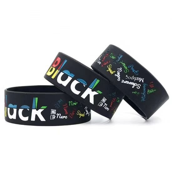 Customized Rubber Silicone bracelets Elastic Wrist Hand Band Silicone Wristband Engraved Silicon Bracelet for custom