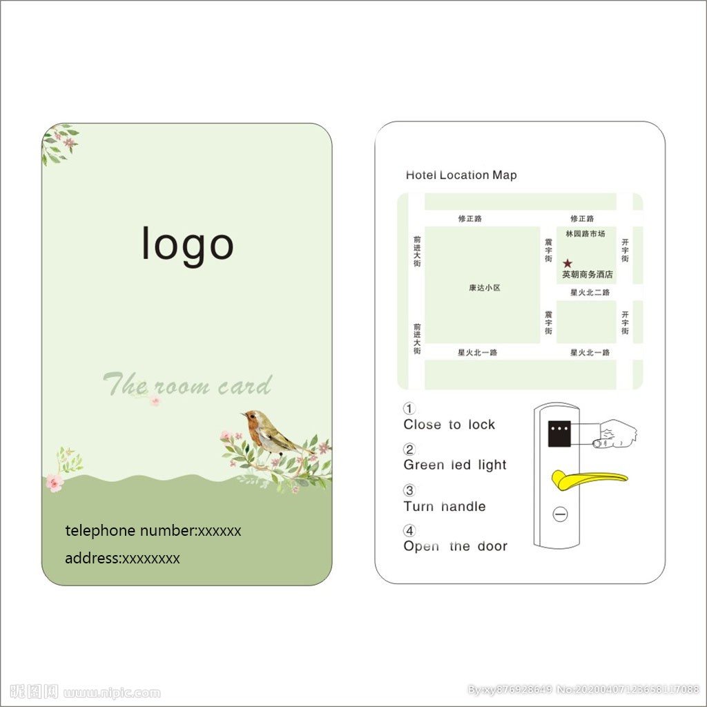 Proximity 125KHz RFID EM-ID Card Keyfob/ PVC RFID Hotel Key Card For Door Access Control