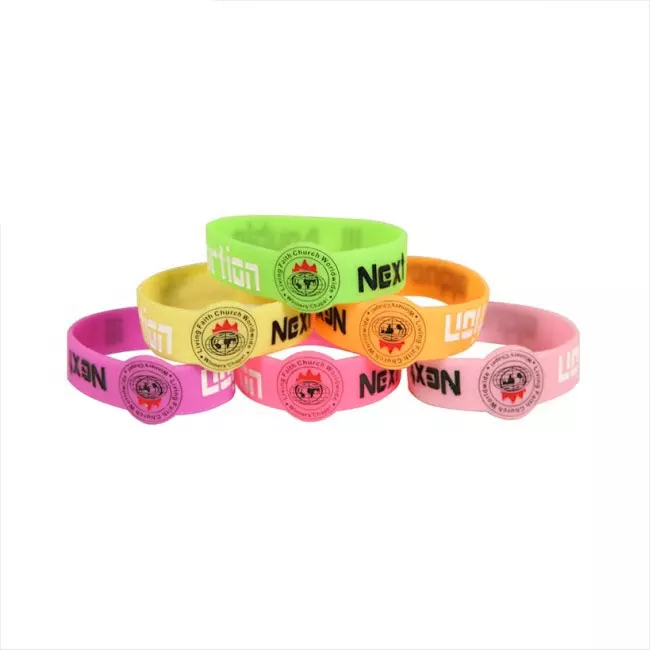 Custom Logo Decorative Rubber Band Silicone Bracelets RFID Silicone Wristbands