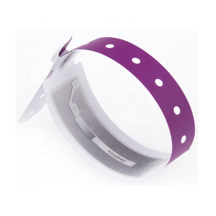 Disposable uhf H3 nfc PP paper fabric printing RFID wristband for medical identification