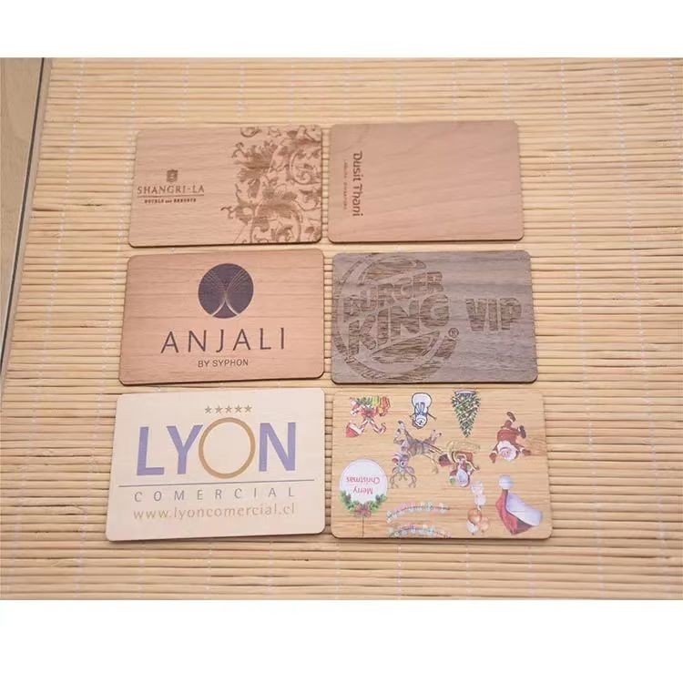 Recyclable Wood NFC Card with Custom Logo RFID Engraving Bamboo Wood Card for Business