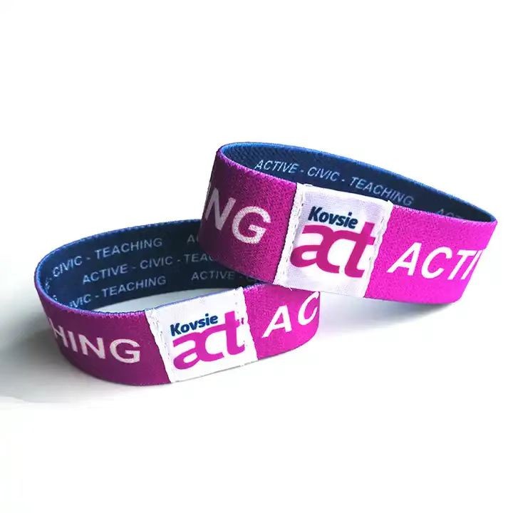 Custom Logo Elastic Fabric Wristband Polyester Elastic RFID Wristband