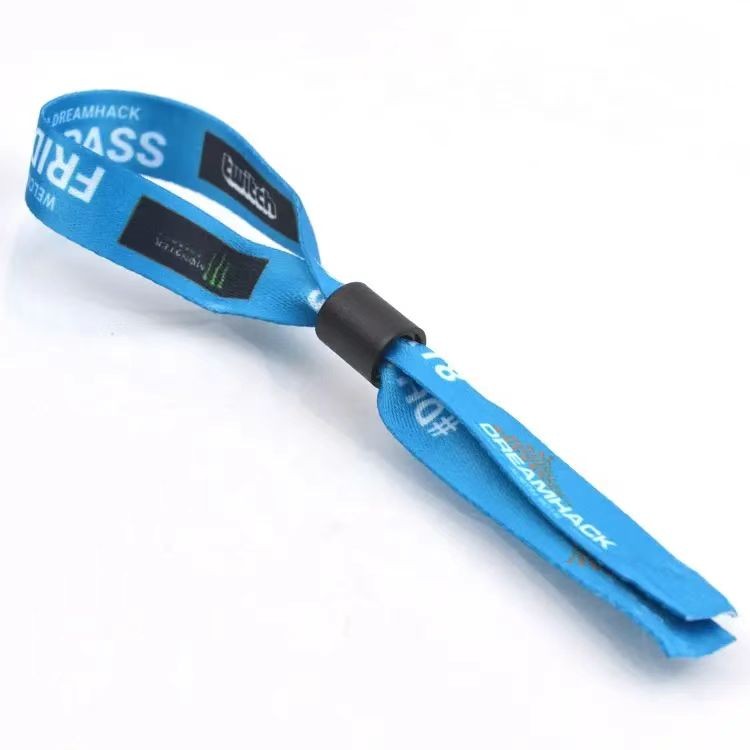 Eco-Friendly Adjustable Plastic Clip Wristband Party Holiday Custom Woven Wristbands