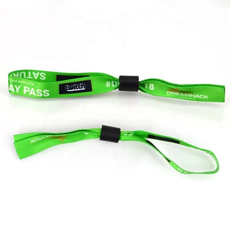Eco-Friendly Adjustable Plastic Clip Wristband Party Holiday Custom Woven Wristbands