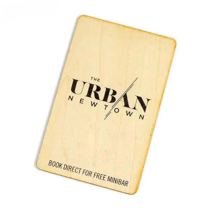 Custom CR80 NFC RFID Wooden Bamboo Access Card for Hotel