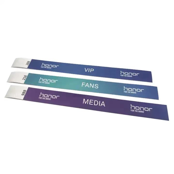Waterproof Event Paper Wristband for Custom Logo Tickets Disposable Wristband