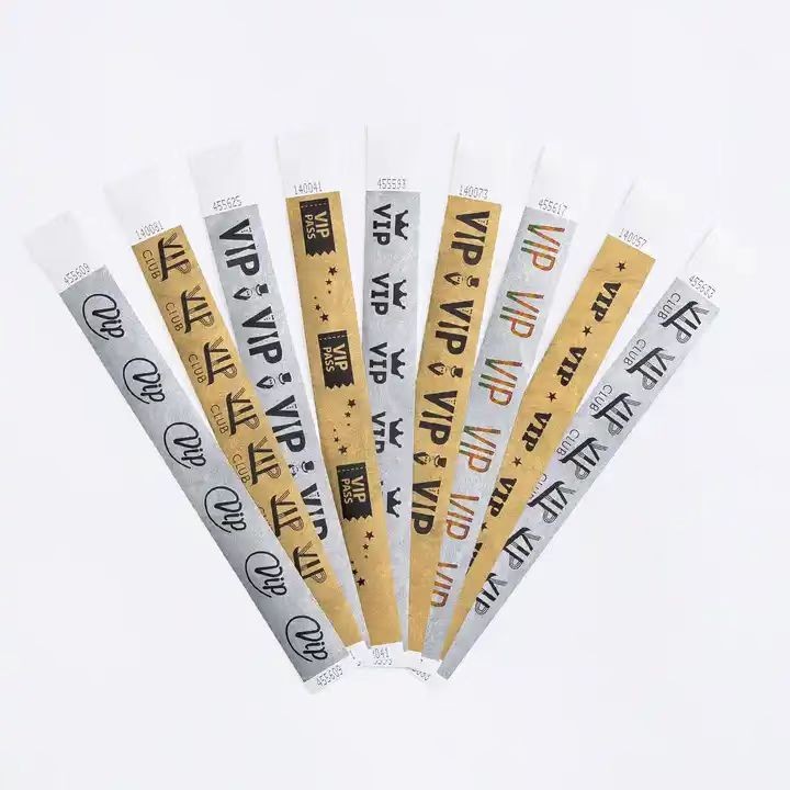 Waterproof Event Paper Wristband for Custom Logo Tickets Disposable Wristband
