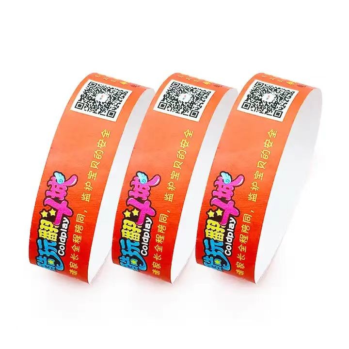Custom Printing Personalized Tear Waterproof Disposable Paper Tyvek Wristbands