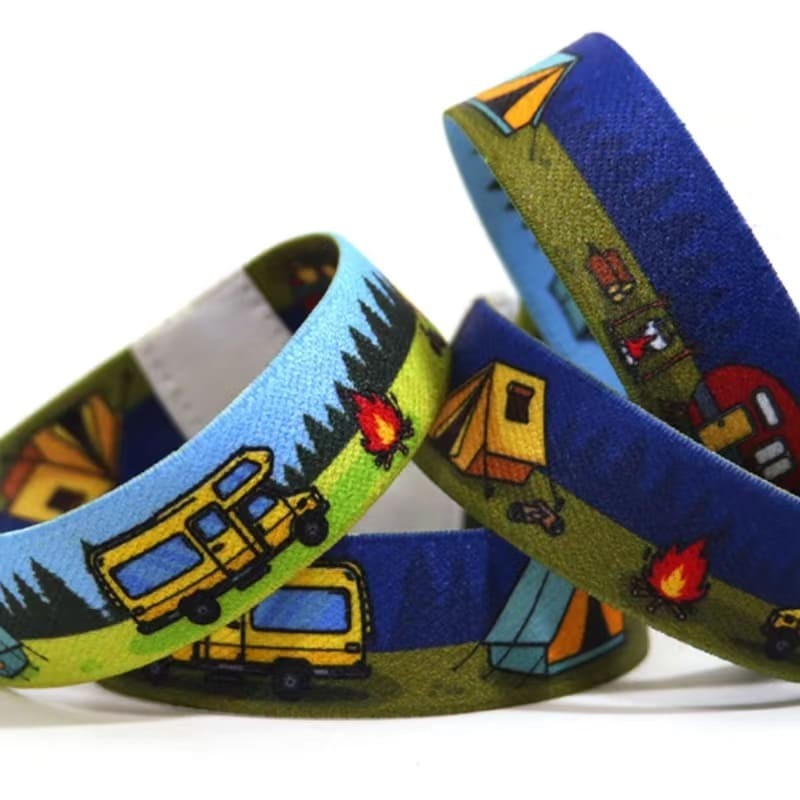 Custom Polyester Elastic Wristbands, Fabric Labels, Sublimation Elastic Wristbands