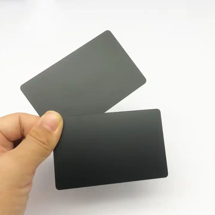 Personalized  Matte Black Contactless Rfid Nfc Chips Metal Business Cards