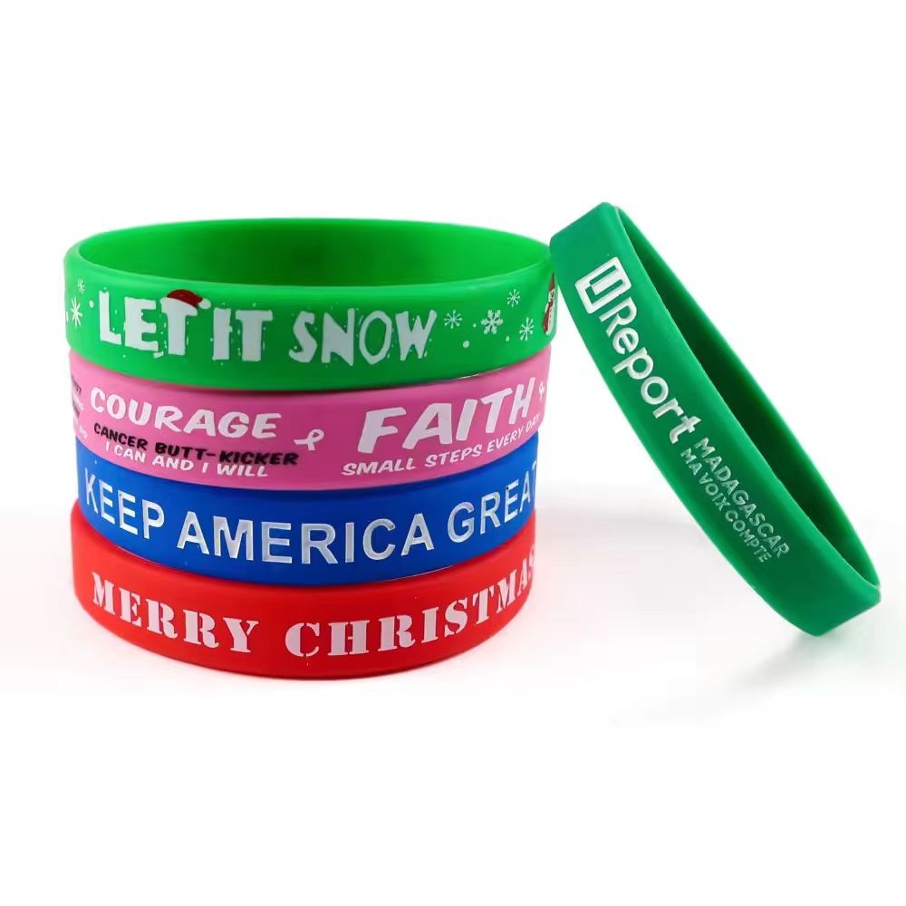 Silicone eco-friendly printed bracelet custom logo bracelets