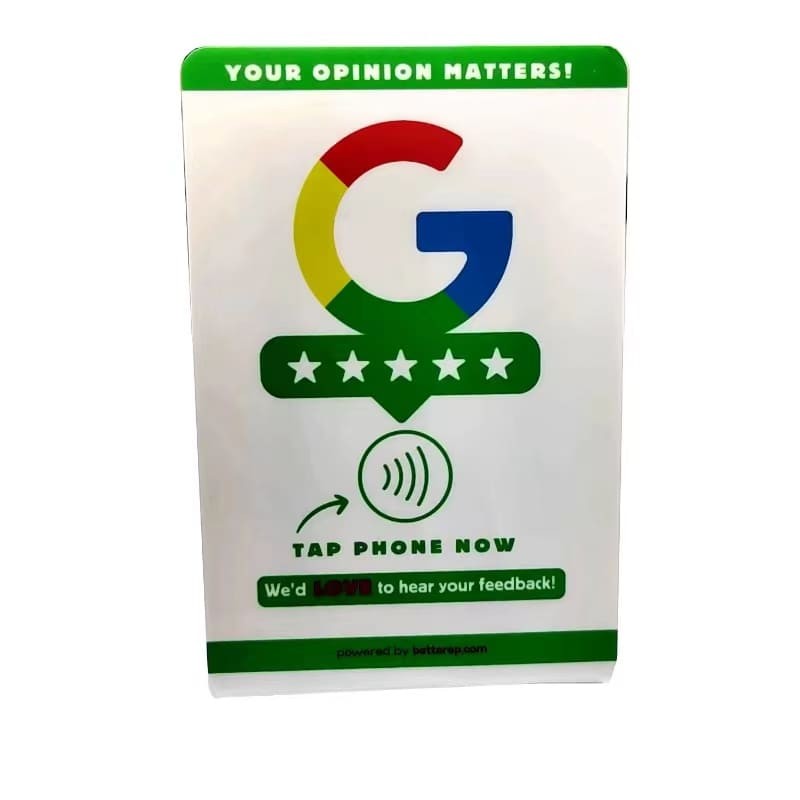 Customized Printed Google Nfc Review Cards Epoxy Rfid Menu Tag For Restaurant Menu Order