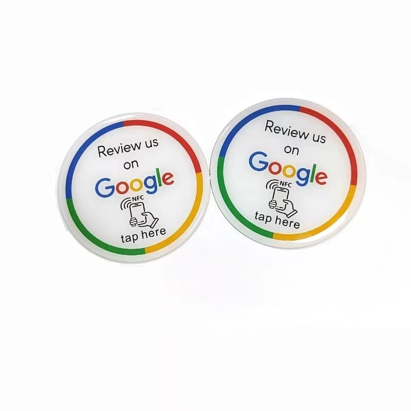 Customized Printed Google Nfc Review Cards Epoxy Rfid Menu Tag For Restaurant Menu Order