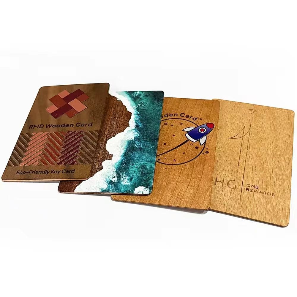 Wooden NFC Hotel Key Card 13.56MHz Programmable RFID Wood Card Tag Chip 213/215/215