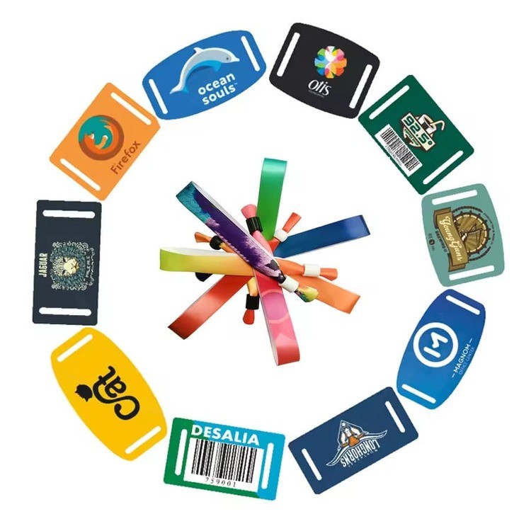 Disposable NTAG 213 RFID 13.56Mhz NFC woven wristbands for Events